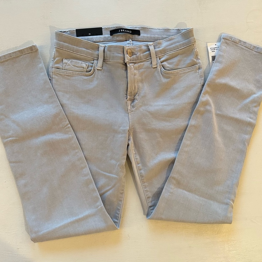 J Brand Photo Ready Cropped Rail Jeans Light Wash Size 28